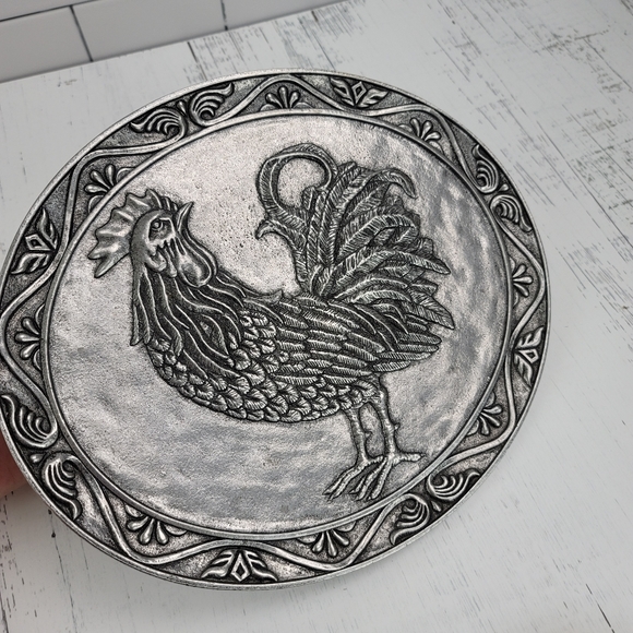 Carson Statesmetal Rooster Oval Platter Plate - Picture 9 of 16